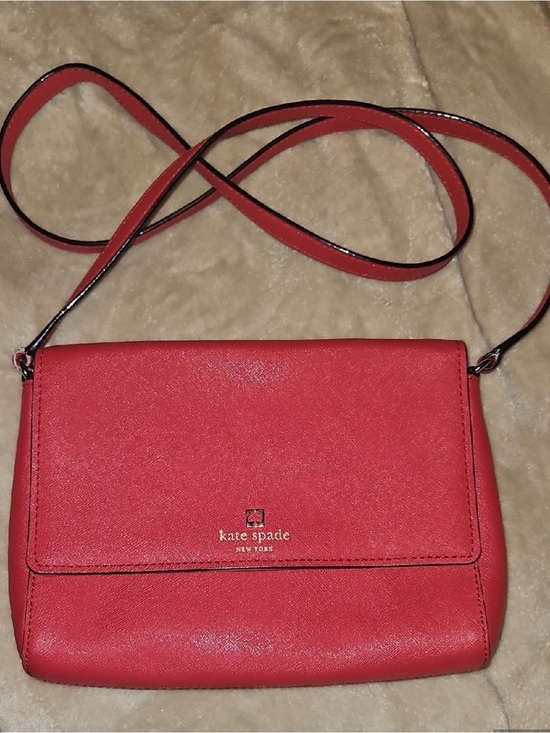 kate spade Handbags - kate spade red crossbody with gold logo